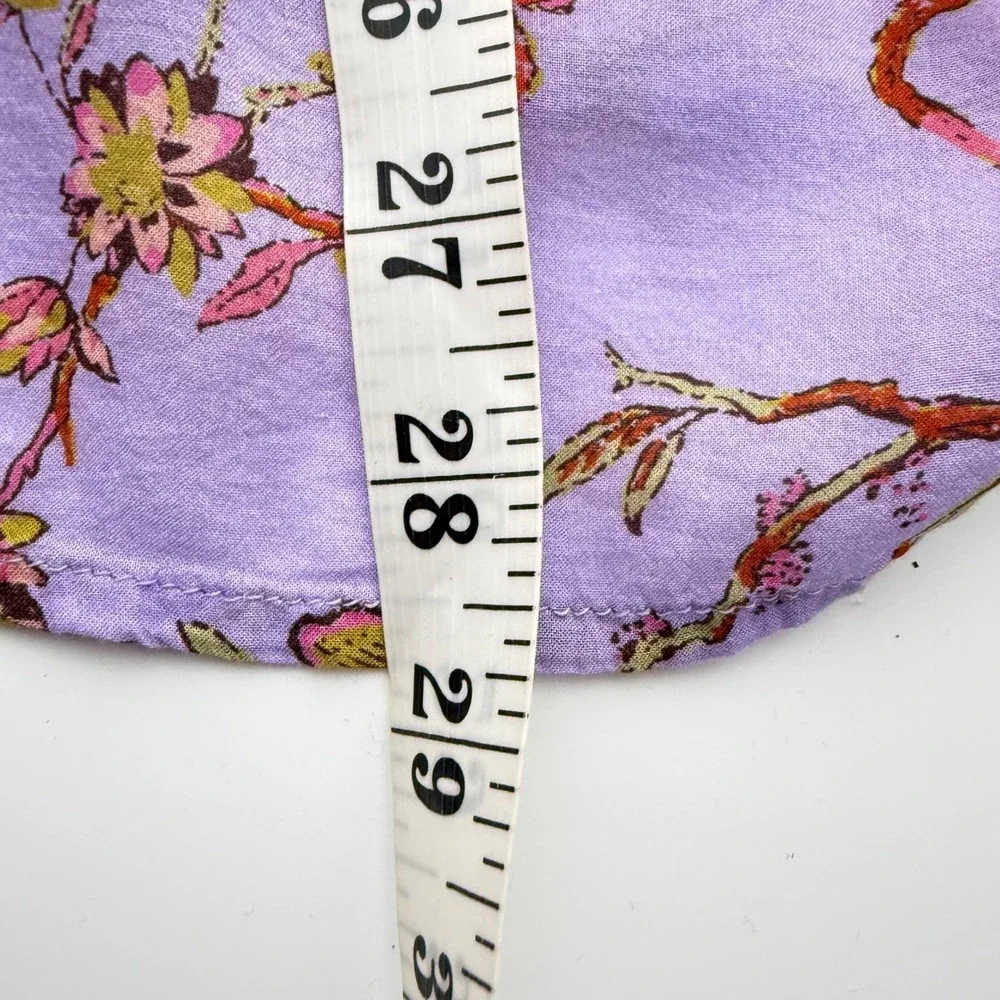 Pilcro Floral Bird Button Down Shirt Womens Sm Purple Viscose Blouse - Picture 4 of 8